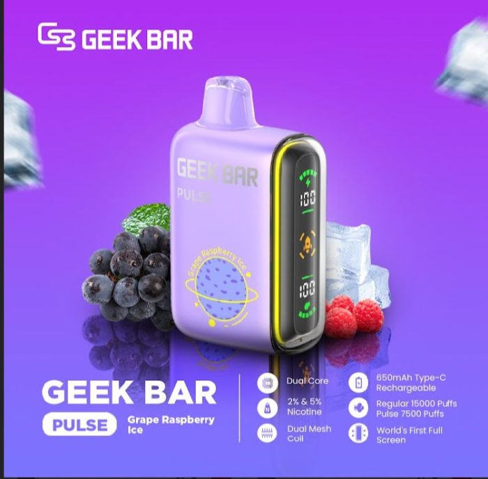 Geek Bar Pulse 15000 Puffs Grape Raspberry Ice