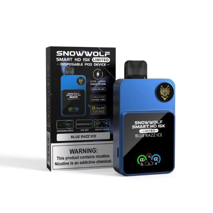 SnowWolf Smart HD 15000 Puffs Blue Razz Ice